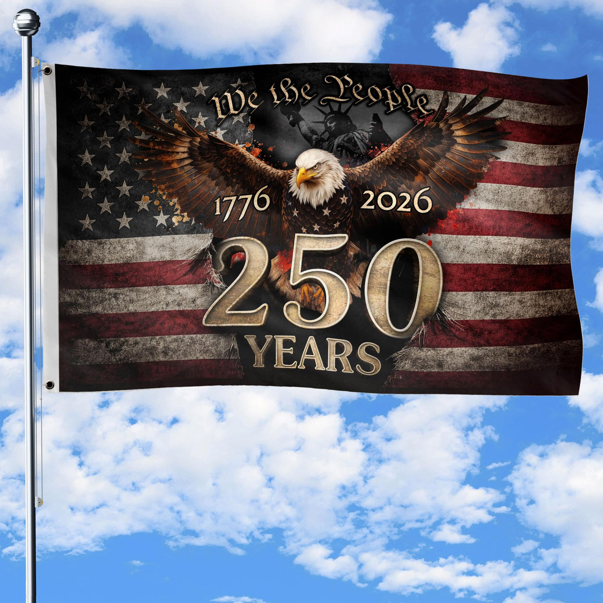 RustField Co. 250 Anniversary USA Flag 3x5 ft front view