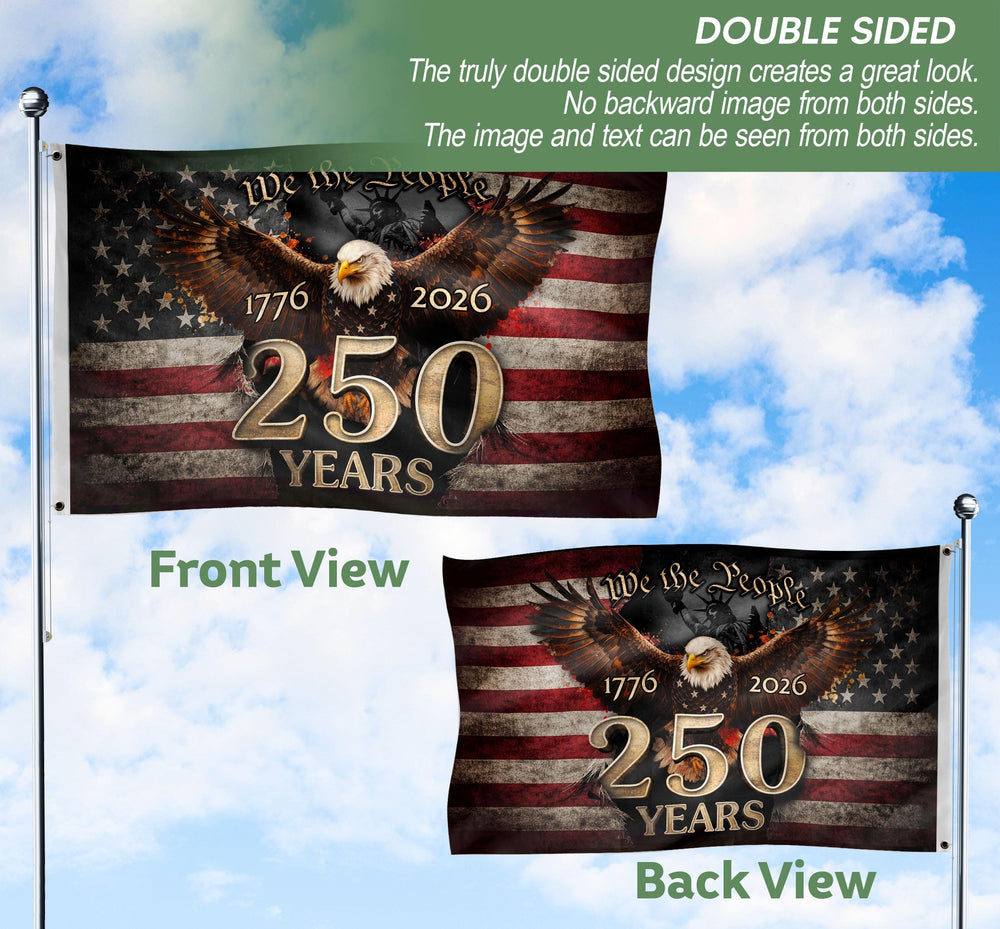 RustField Co. 250 Anniversary USA Flag 3x5 ft packaging