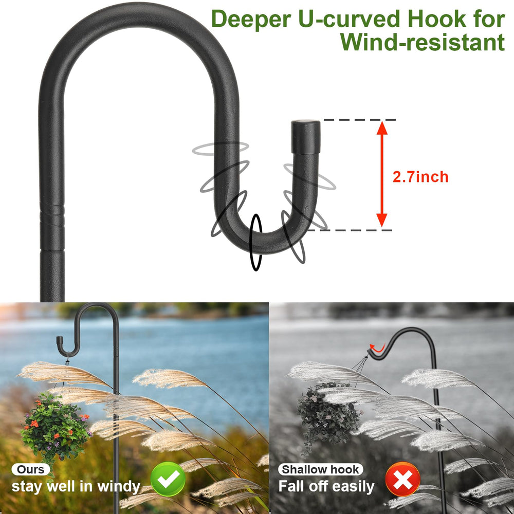 Rustproof matte black finish on bird feeder pole