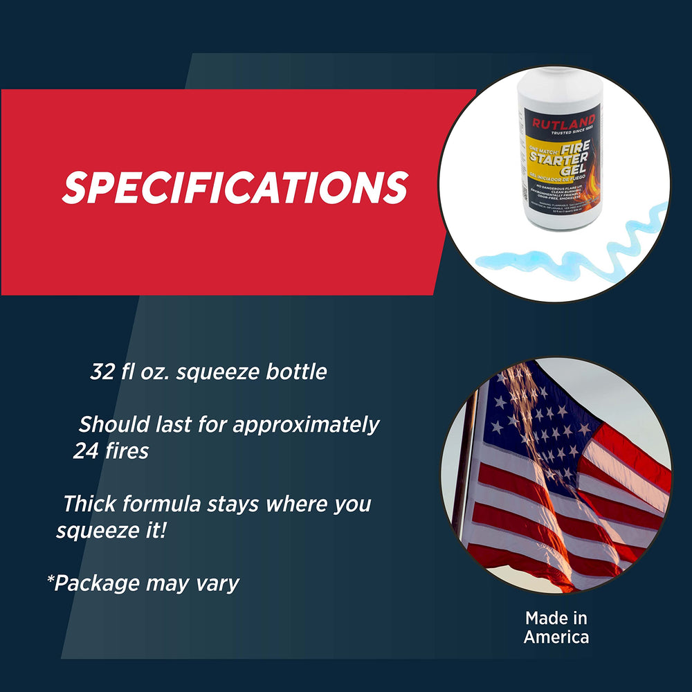 RUTLAND PRODUCTS One Match Gel Fire Starter in use with BBQ grill