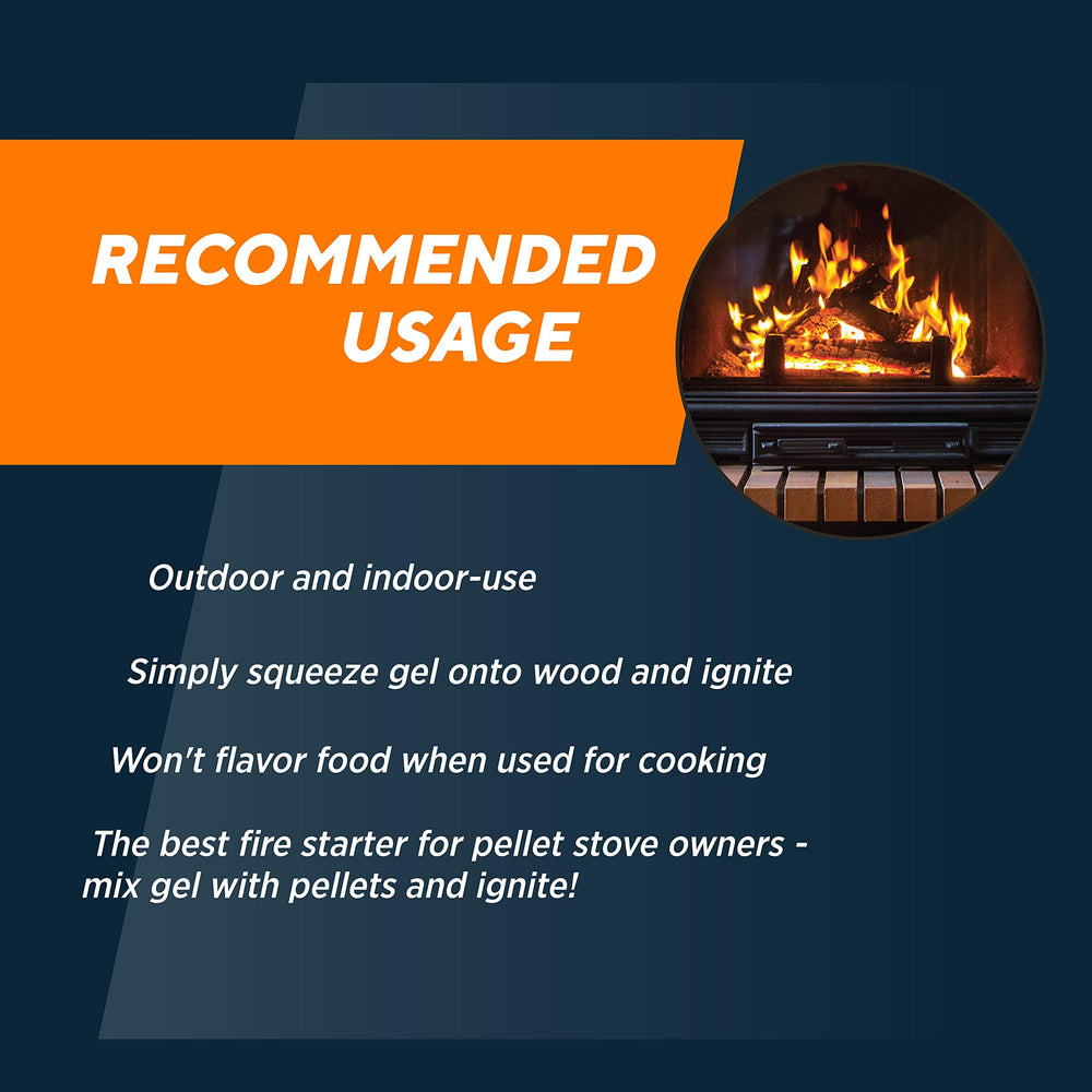RUTLAND PRODUCTS One Match Gel Fire Starter on a fireplace