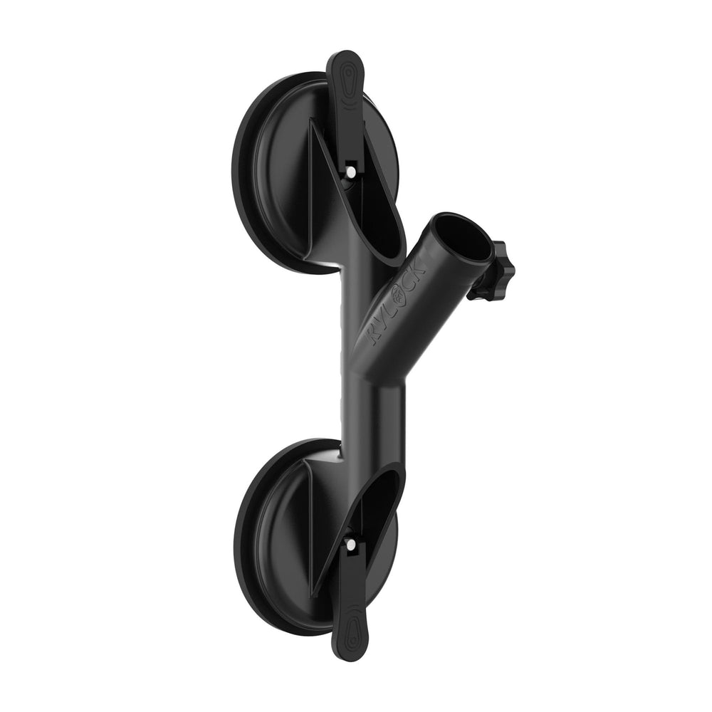 RVLock ANKR Heavy Duty Suction Flagpole Holder Mount, black front view
