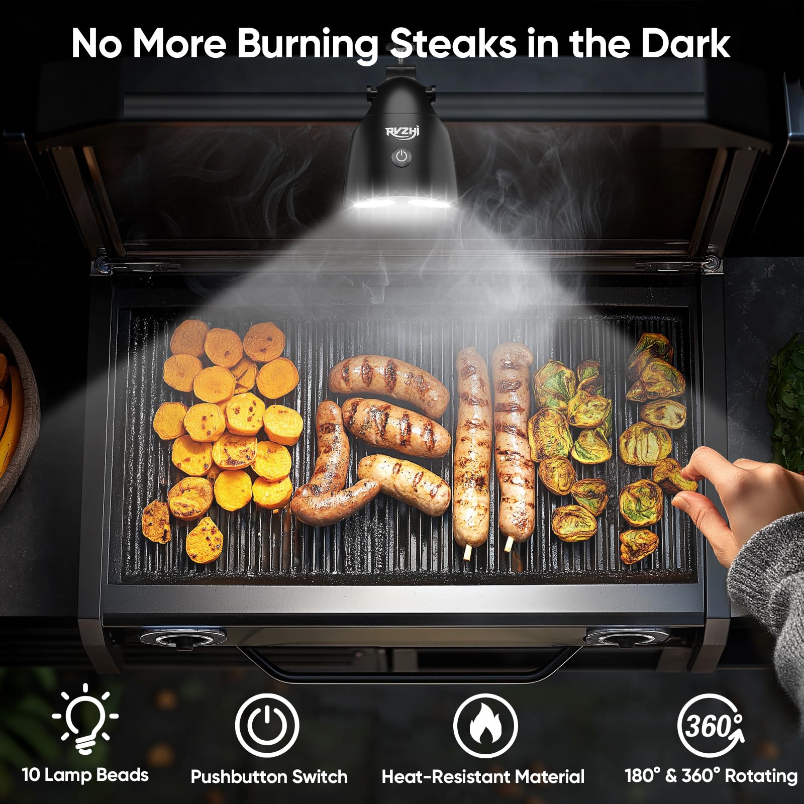 RVZHI Grill Light compact and foldable design