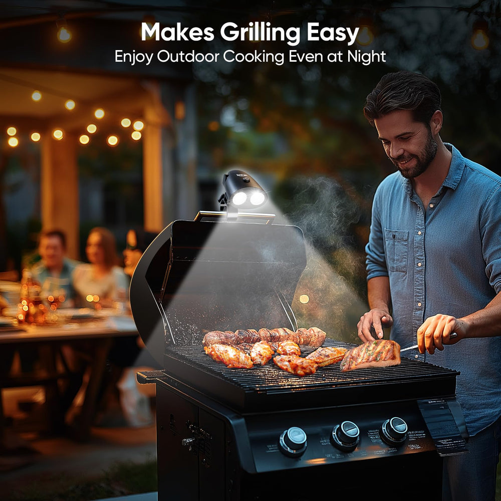 RVZHI Grill Light packaging with included batteries