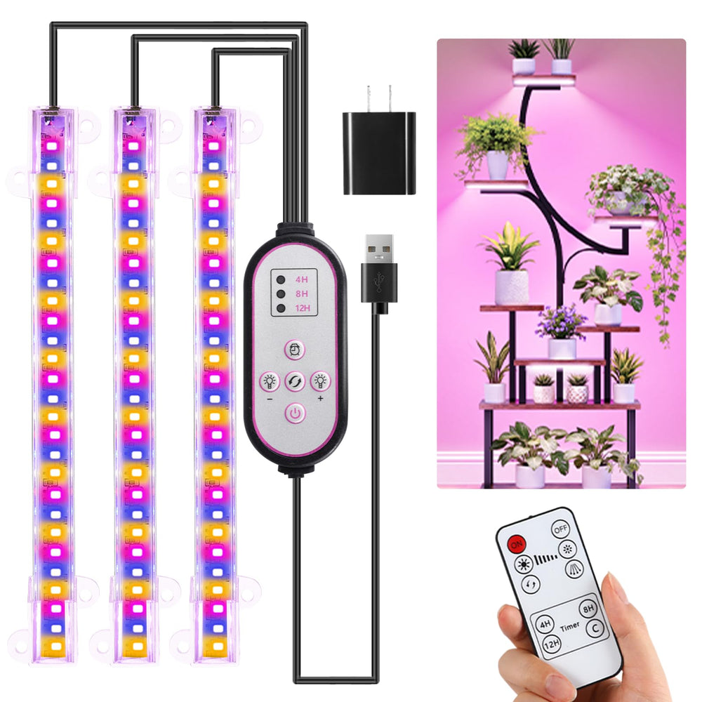 RWNTAO 7.8'' 3 Head LED Grow Light Strips front view