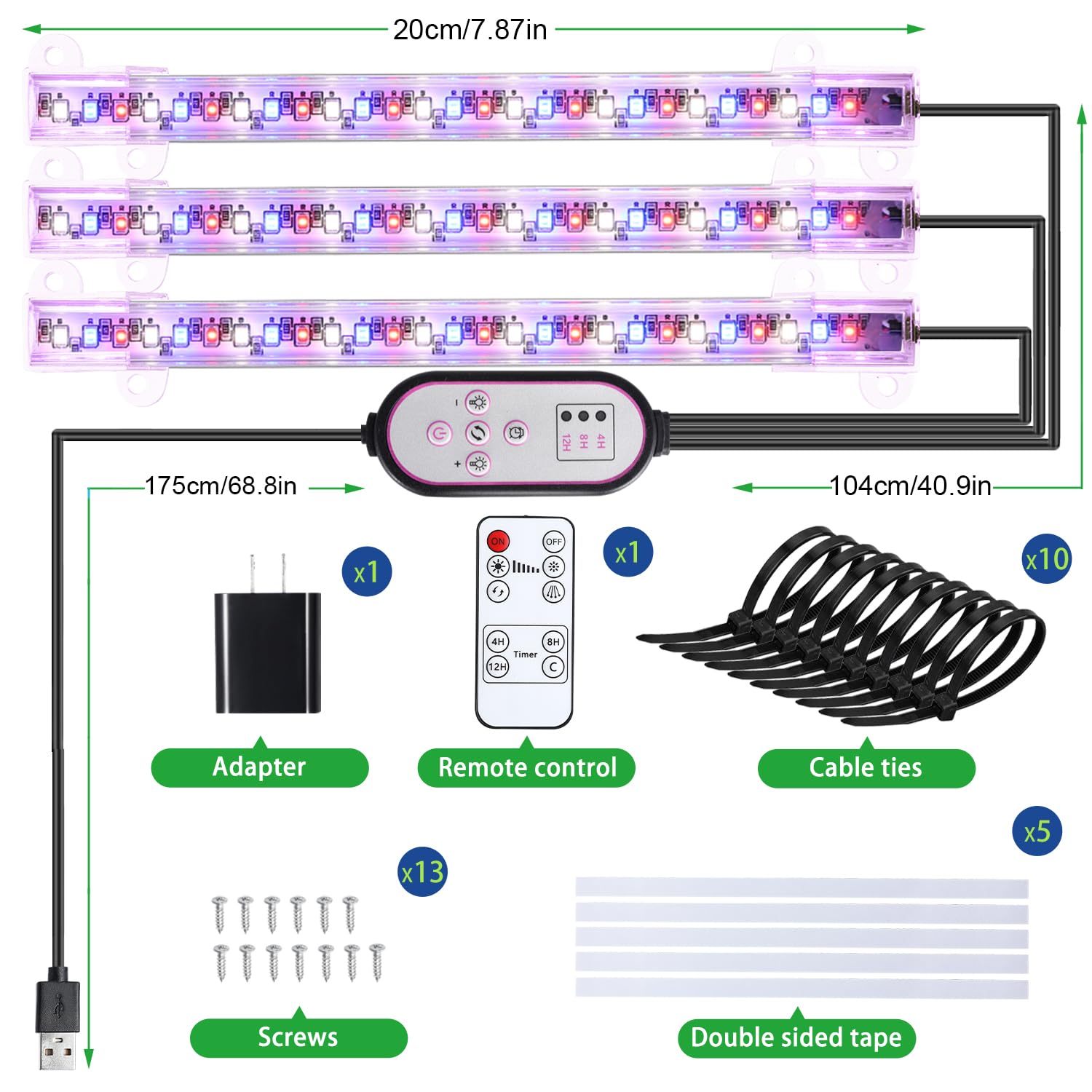 RWNTAO 7.8'' Grow Light in use with indoor plants