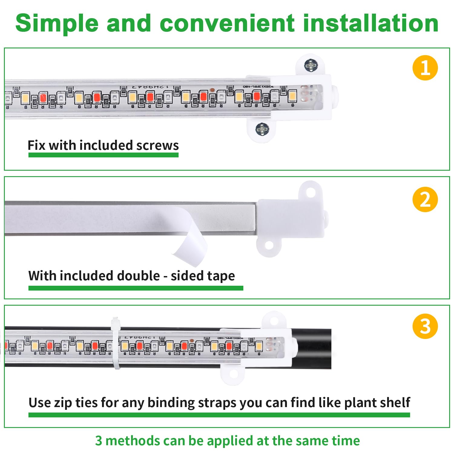 RWNTAO grow light demonstrating adjustable brightness settings