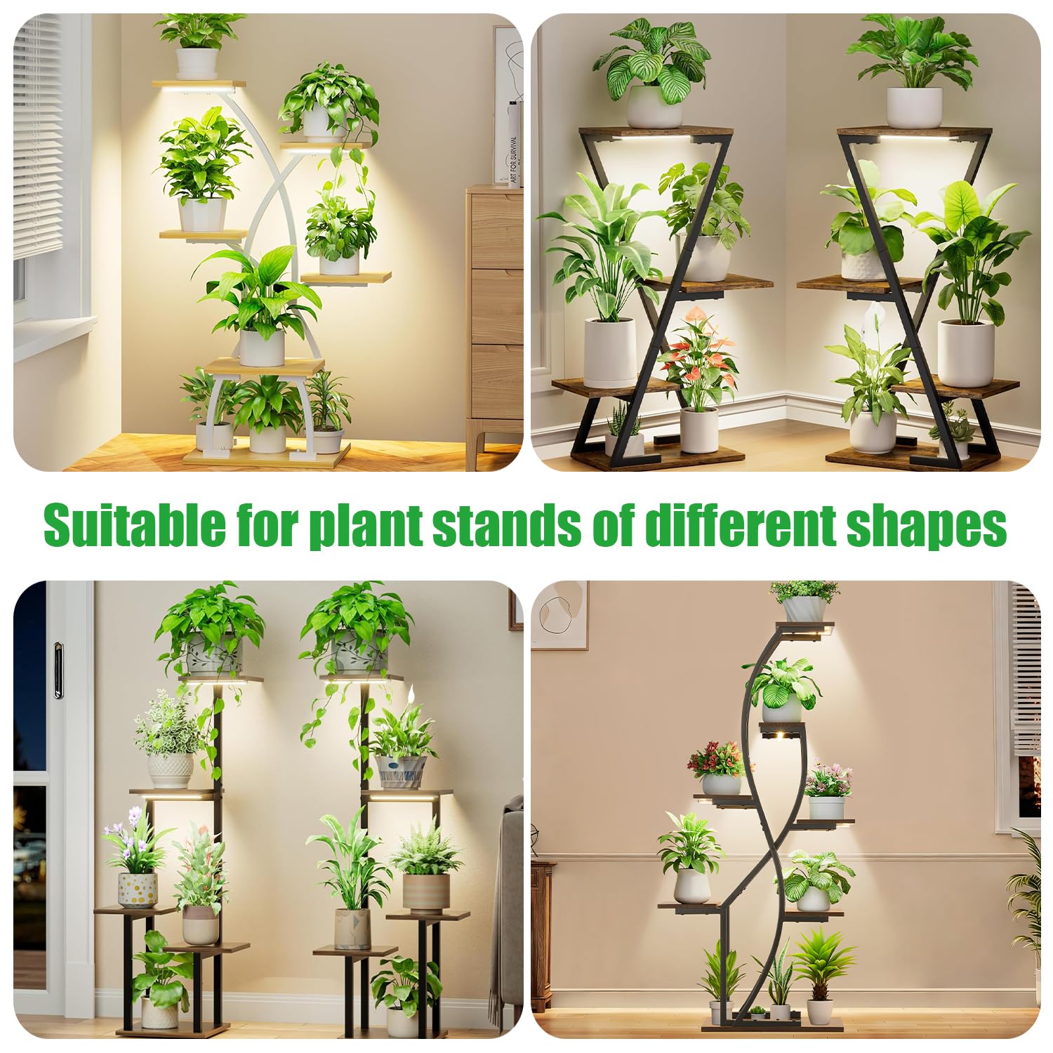 RWNTAO grow light strips demonstrating adjustable brightness