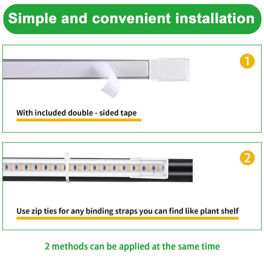 RWNTAO grow light strips in use with indoor plants