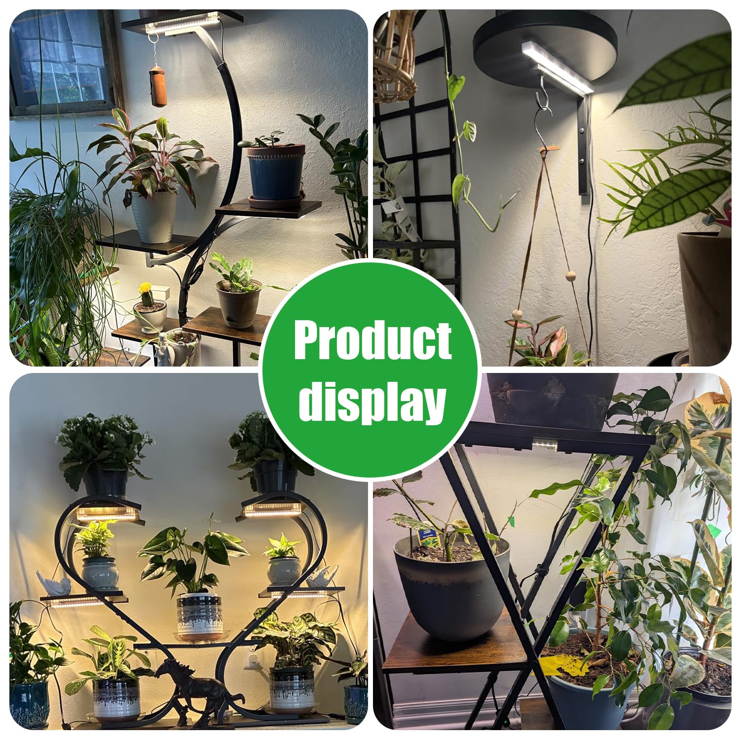 RWNTAO grow light strips mounted in a greenhouse setup