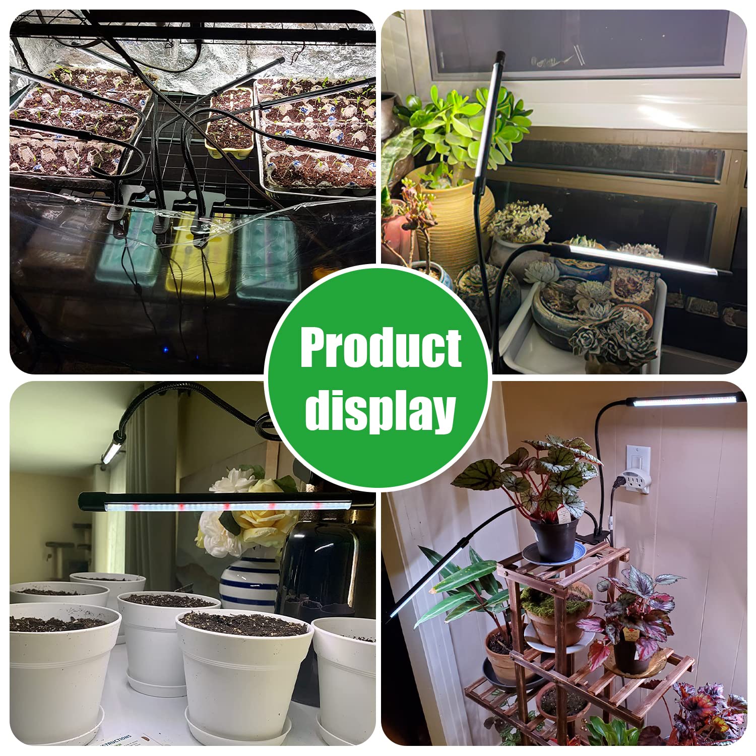 RWNTAO Grow Lights setup in a home garden