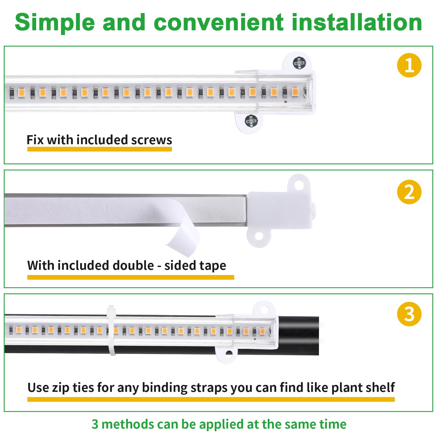 RWNTAO LED Grow Light on various indoor plants