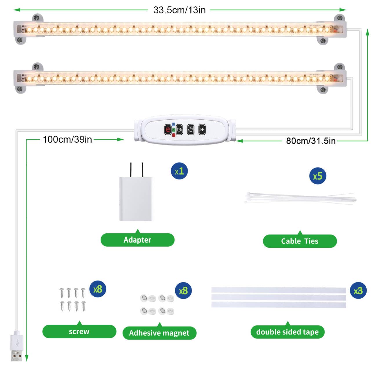 RWNTAO LED Grow Light Strips installation options with tape and screws