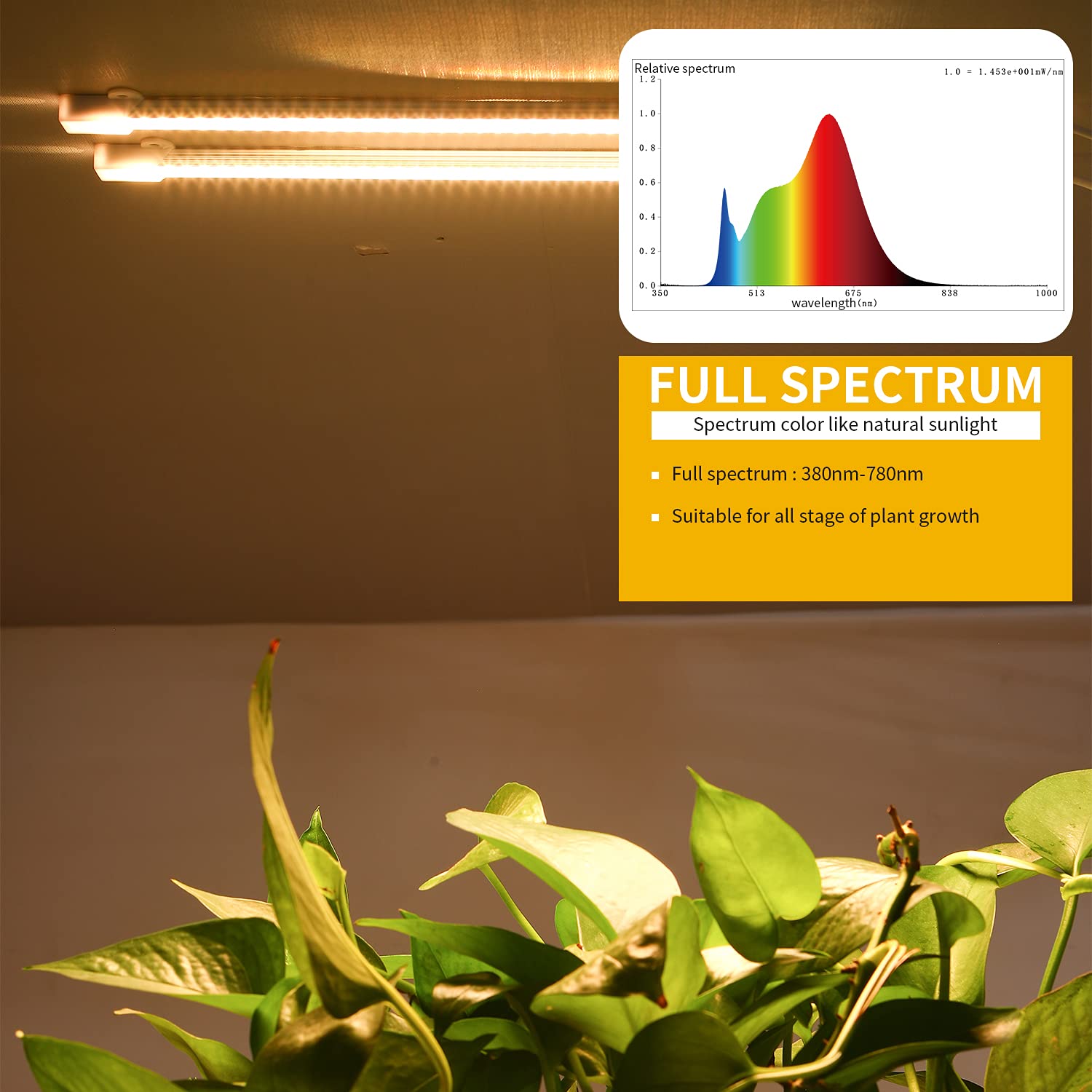 RWNTAO LED Grow Light Strips with timer settings on display