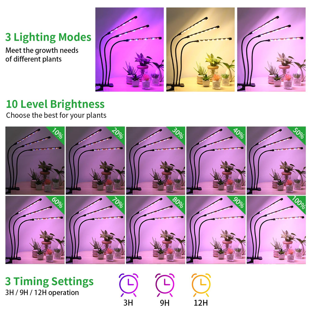 RWNTAO LED Plant Grow Light installation with flexible gooseneck