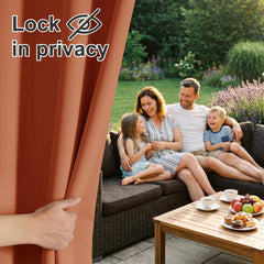 RYB HOME Extra Wide Outdoor Curtain in use on patio