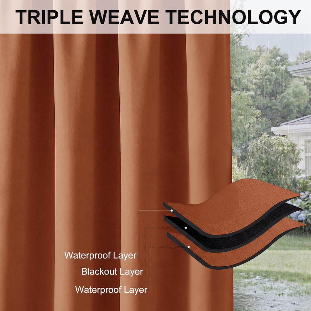 RYB HOME Mecca Red outdoor curtain with sun protection