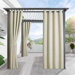 RYB HOME Outdoor Curtain Beige 52"W x 108"L front view