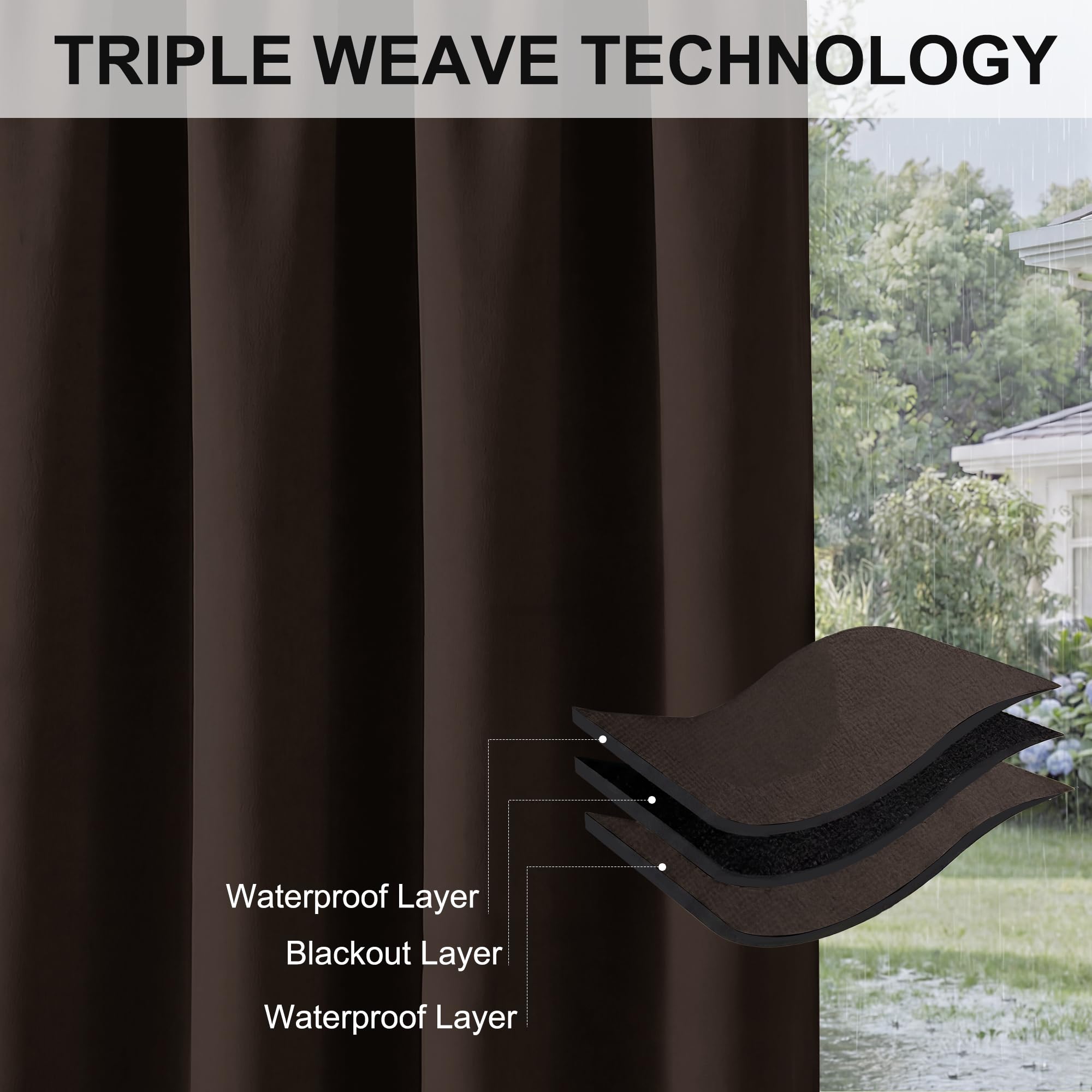 RYB HOME Outdoor Curtain draping elegantly