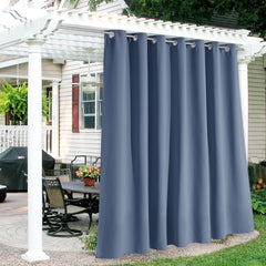 RYB HOME Outdoor Curtain front view in Stone Blue