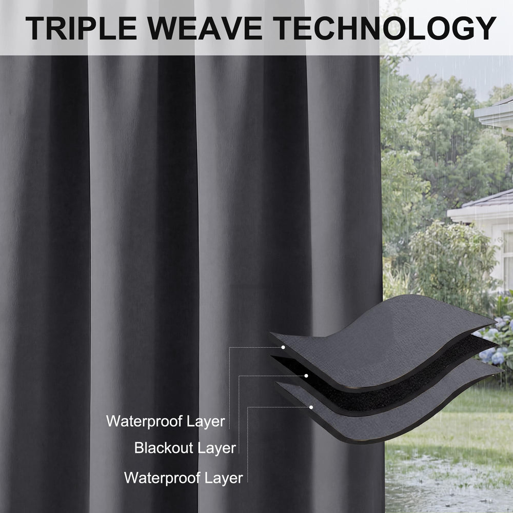 RYB HOME Outdoor Curtain grey color in natural light