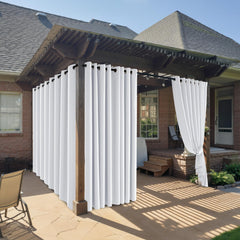 RYB HOME Outdoor Curtain Greyish White front view