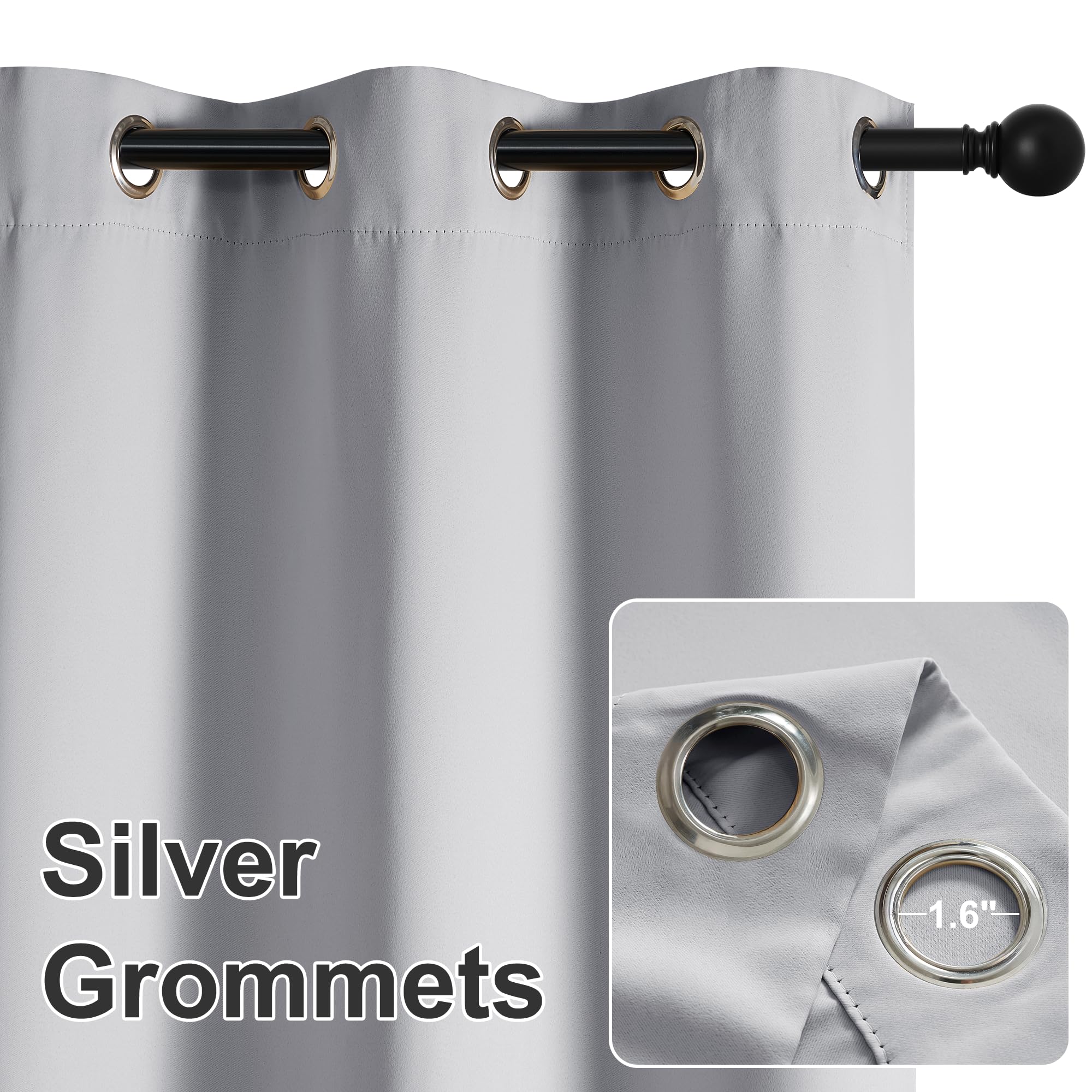 RYB HOME Outdoor Curtain light grey in outdoor setting