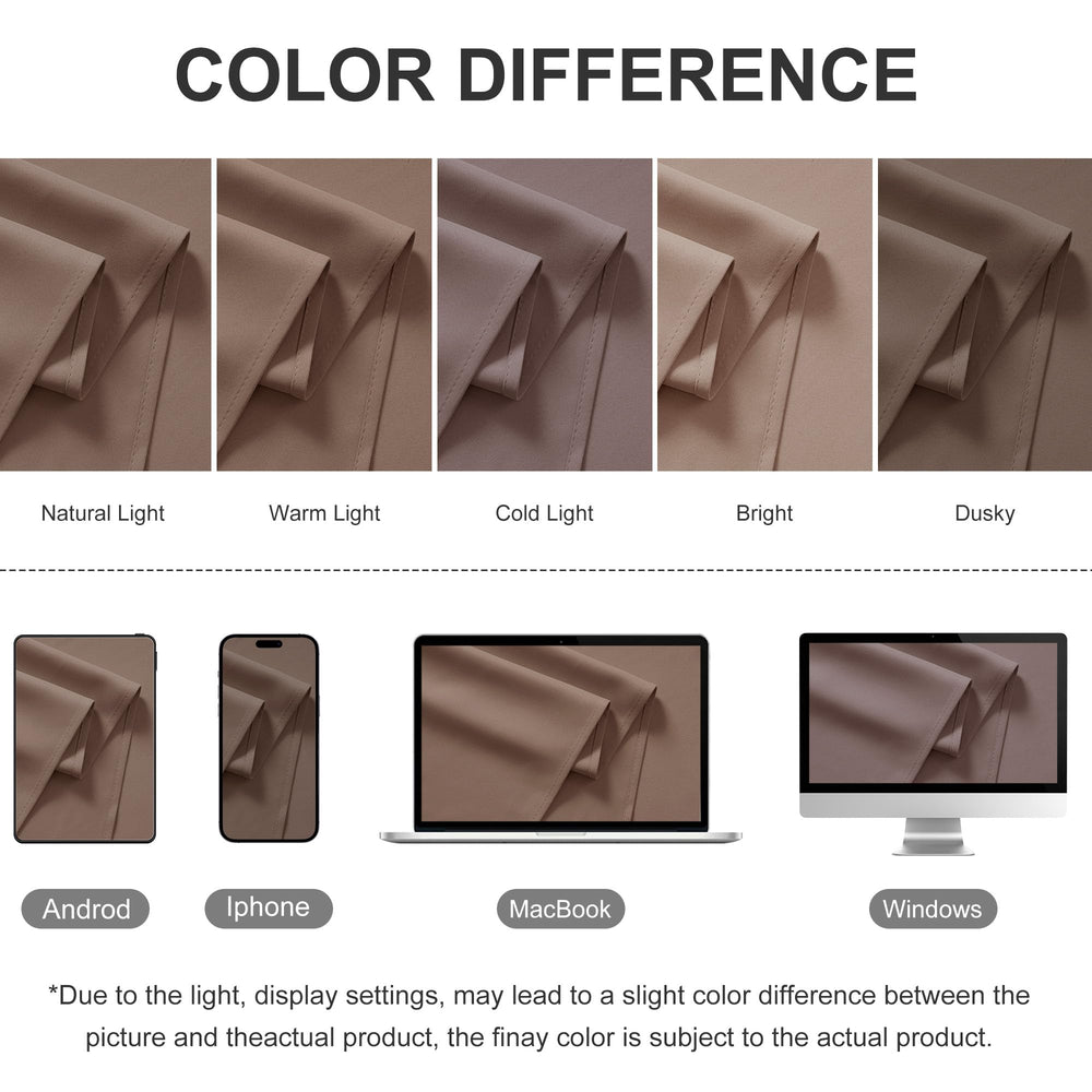 RYB HOME Outdoor Curtain Mocha packed with grommet