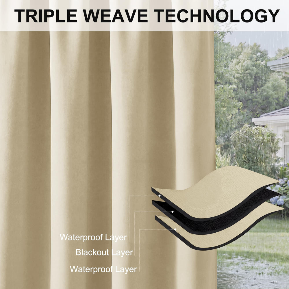 RYB HOME outdoor curtain providing shade on a sunny day