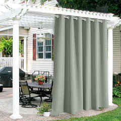 RYB HOME Outdoor Curtain Sea Green front view