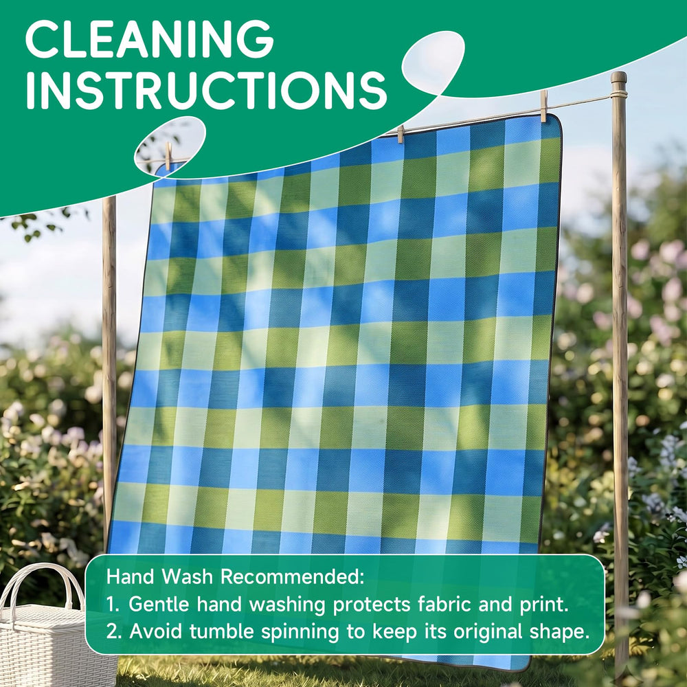 RYCHIC Extra Large Picnic Blanket showcasing plaid design