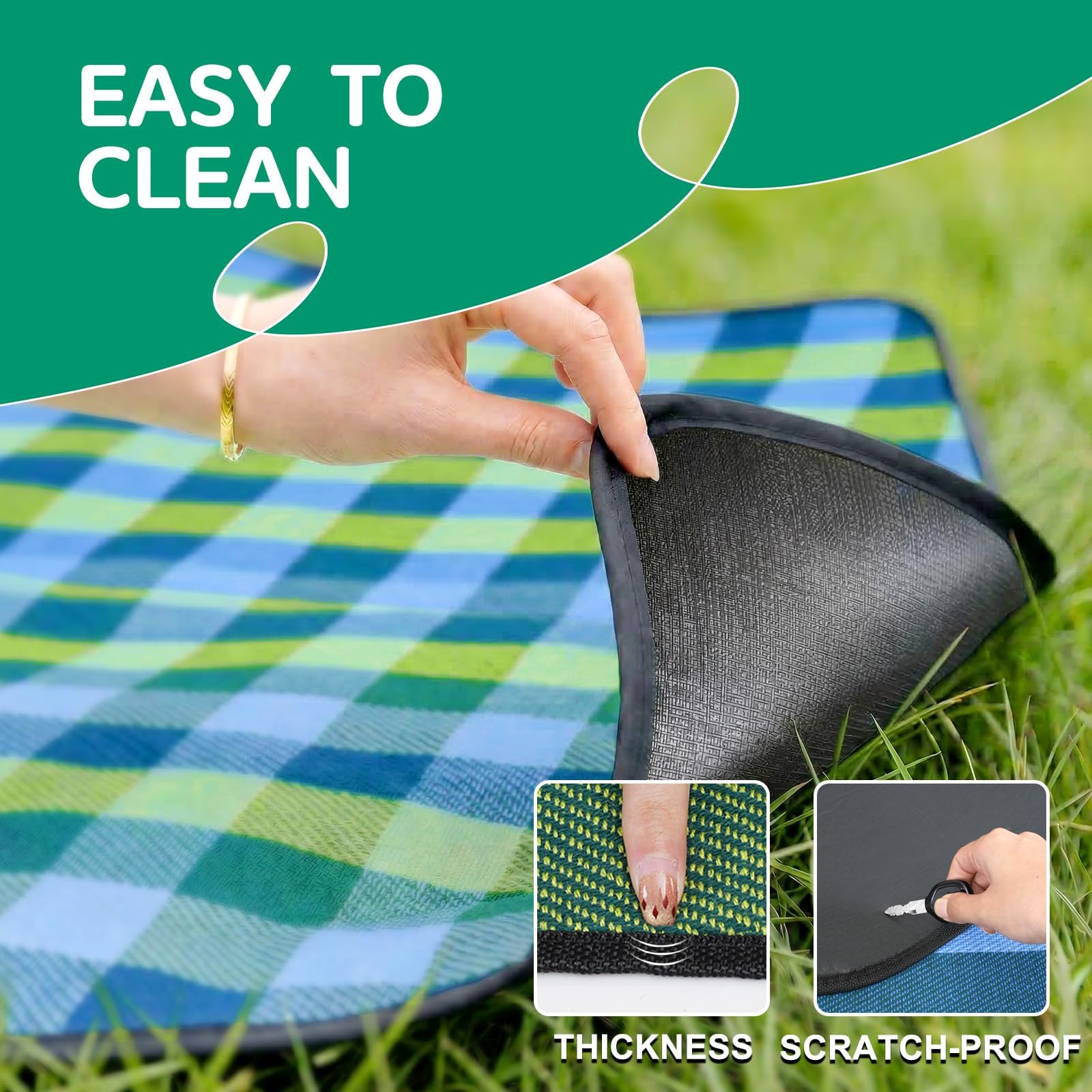 RYCHIC picnic blanket being used at the beach