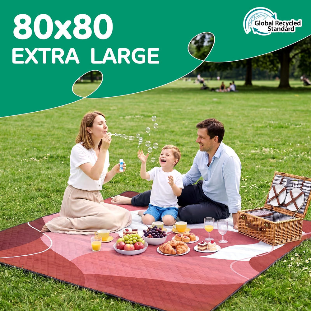 RYCHIC Picnic Blanket folded compactly for travel