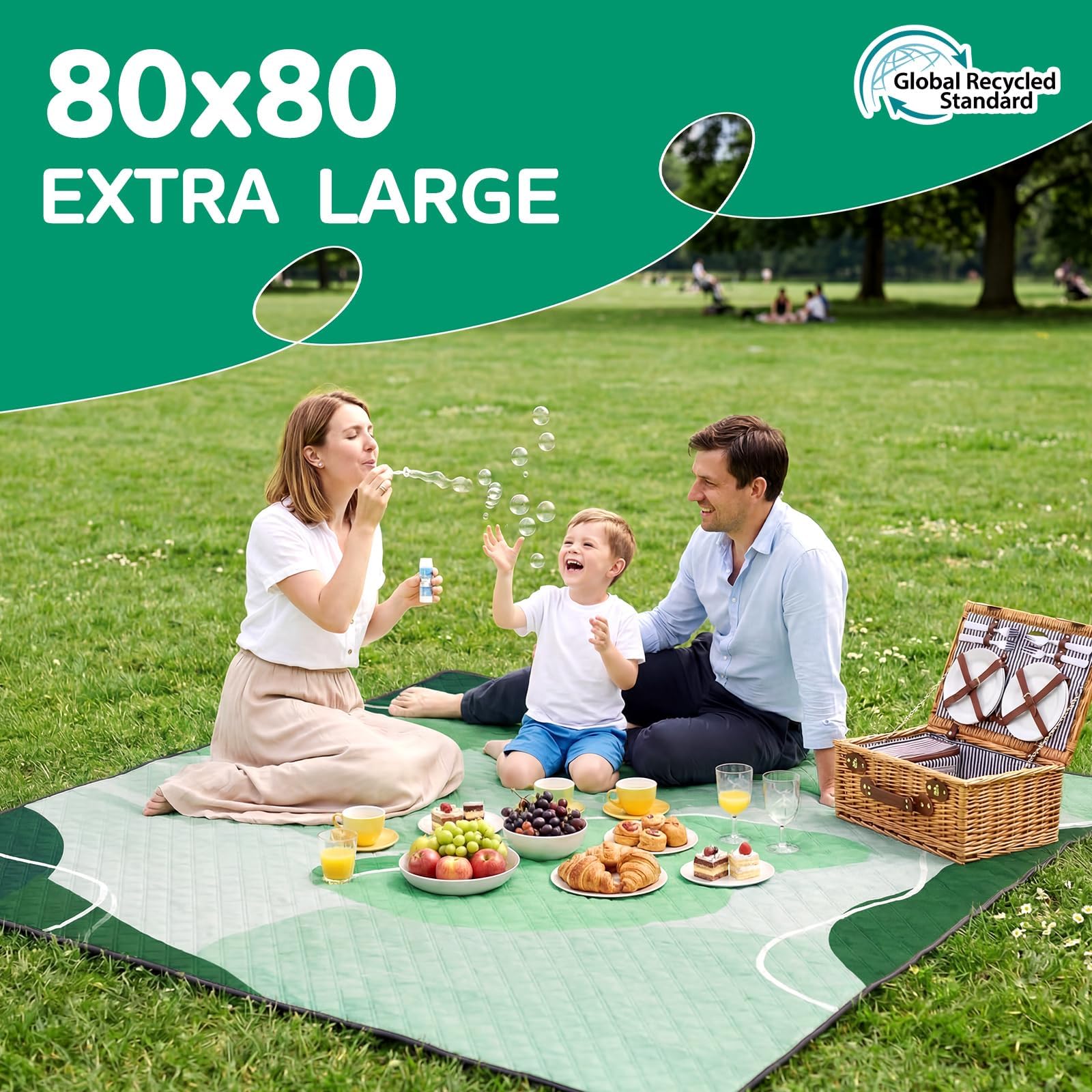 RYCHIC picnic blanket folded for easy storage