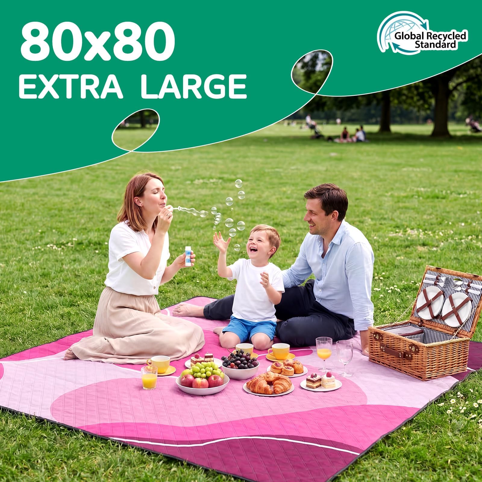 RYCHIC picnic blanket folded for portability