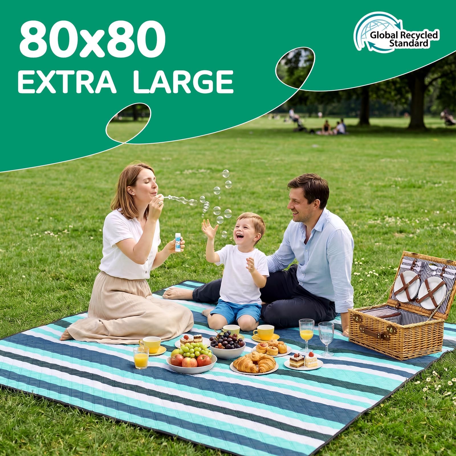 RYCHIC picnic blanket folded for portability