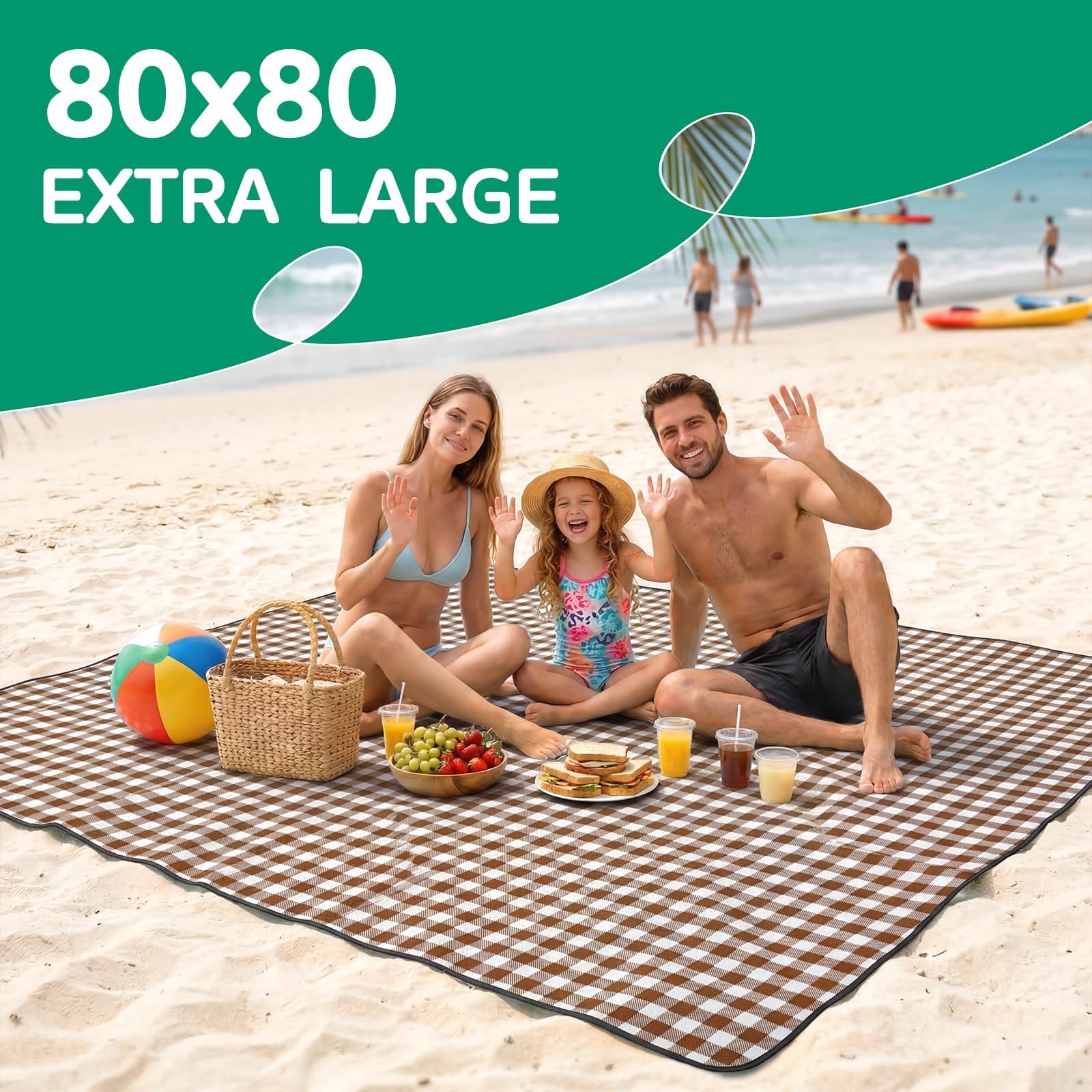 RYCHIC Picnic Blanket folded showing lightweight design
