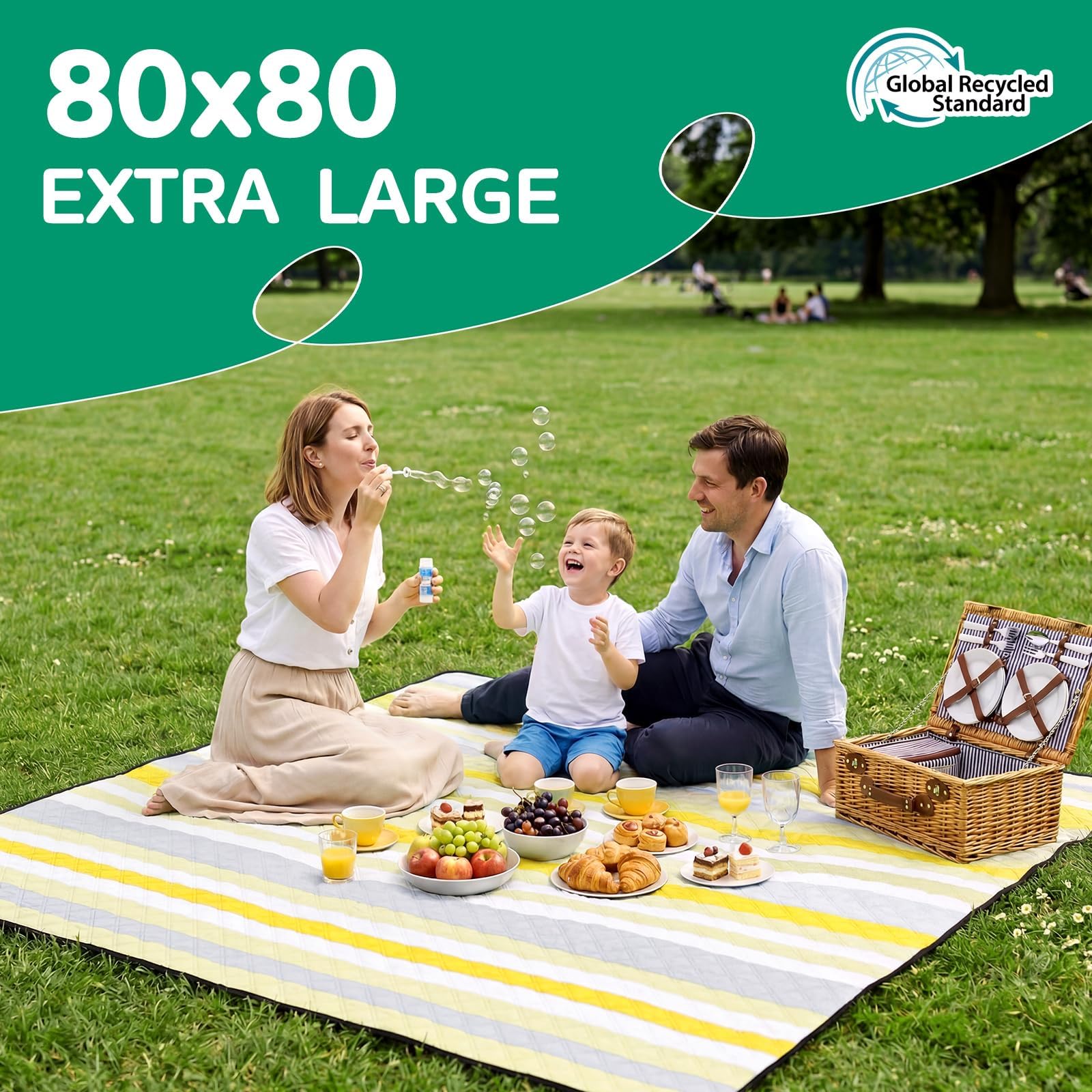 RYCHIC Picnic Blanket folded showing portable design