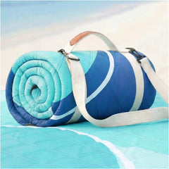 RYCHIC Waterproof Beach Blanket XL in Abstract Aqua front view