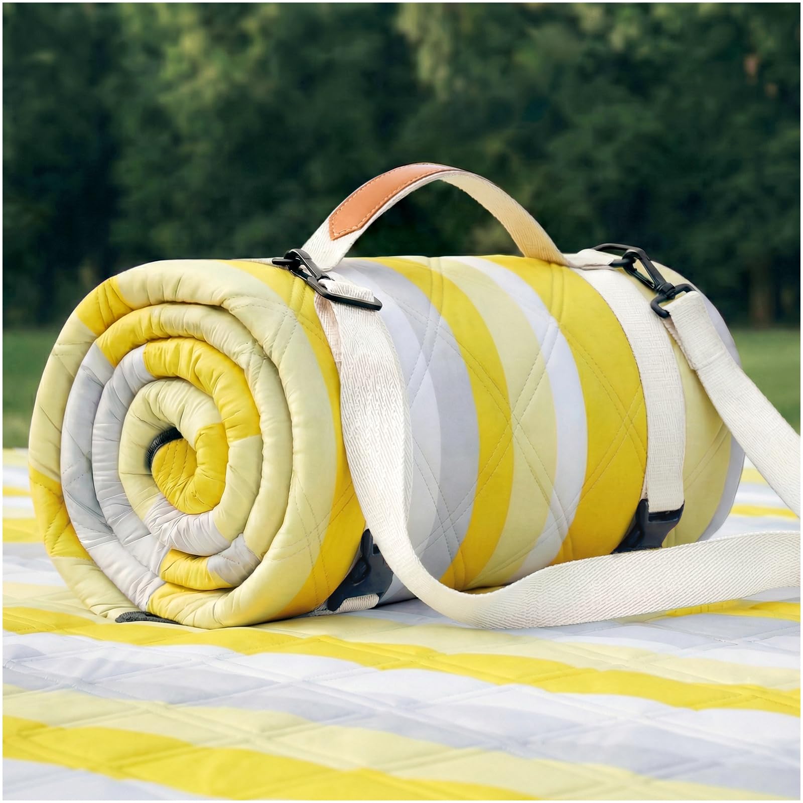 RYCHIC Waterproof Picnic Blanket multi yellow colour front view