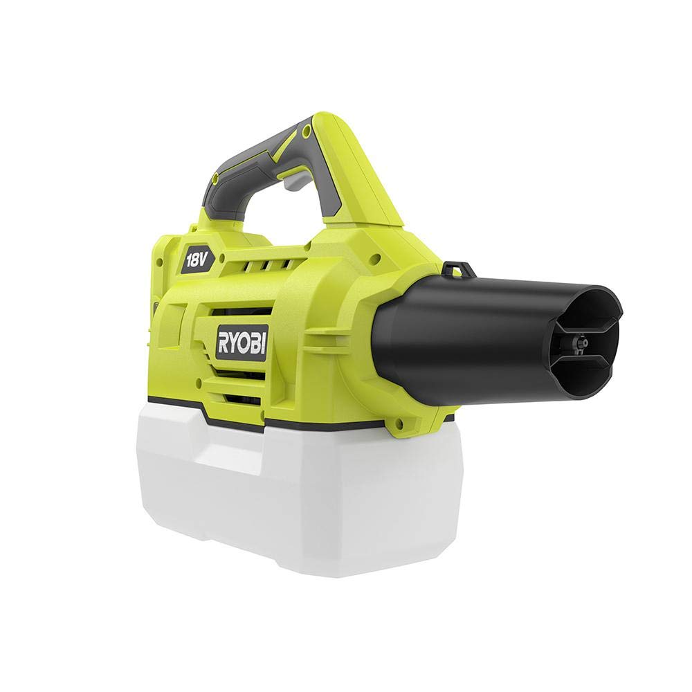 RYOBI 18V Fogger/Mister Tool back view showing safety labels