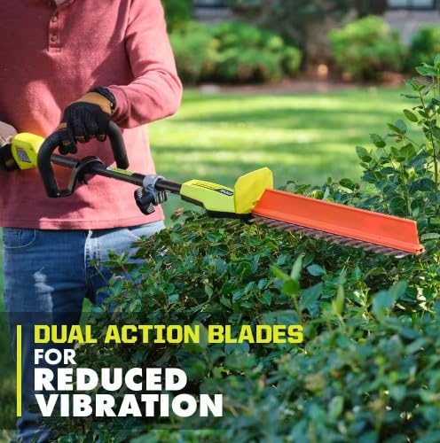 RYOBI Hedge Trimmer with HEDGESWEEP debris remover feature
