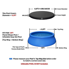 Safana 10ft Round Inflatable Pool Cover, elastic band detail