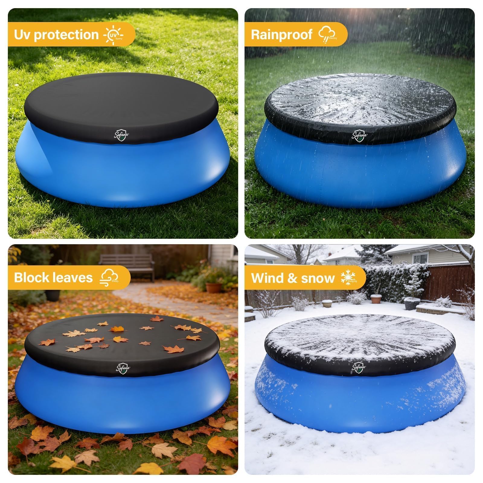 Safana 10ft Round Inflatable Pool Cover, installation process