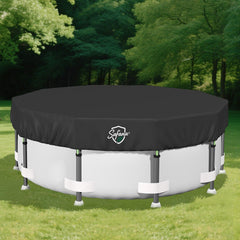 Safana 12FT pool cover black round design top view