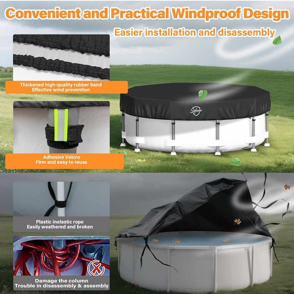 Safana 12FT pool cover displayed on a swimming pool