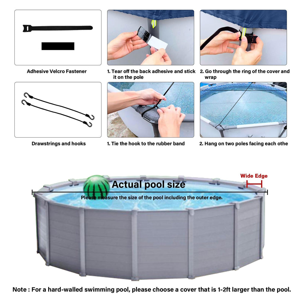 Safana 12FT Round Pool Cover laid over a swimming pool