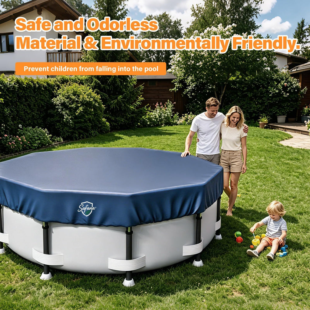 Safana 12FT Round Pool Cover packed and ready for storage