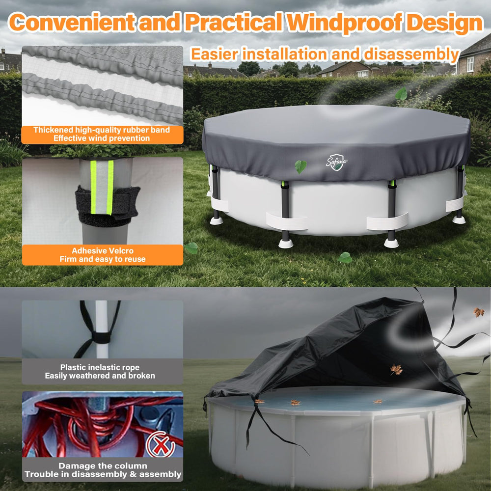 Safana 15FT Pool Cover showcasing easy installation process