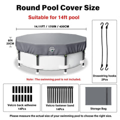 Safana 16FT pool cover with windproof accessories laid out